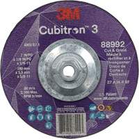 Cubitron 3 Cut and Grind Wheel, 7" x 1/8", 5/8"-11 Arbor, Type 27, 36 Grit, Ceramic Oxford Builders Supplies Inc