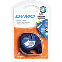 Labels for LetraTag Plus LT100-H, 12 mm x 13', Black on White Oxford Builders Supplies Inc