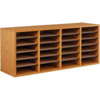 Casier &agrave; compartiments r&eacute;glable pour documentation, Stationnaire, 24 fentes, Bois, 39-1/4" la x 11-3/4" p x 16-1/4" h Oxford Builders Supplies Inc