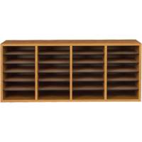 Casier &agrave; compartiments r&eacute;glable pour documentation, Stationnaire, 24 fentes, Bois, 39-1/4" la x 11-3/4" p x 16-1/4" h Oxford Builders Supplies Inc