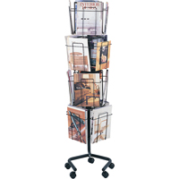 Pr&eacute;sentoirs pivotants pour documentation, Rotatif, 16 fentes, Fil m&eacute;tallique, 15" la x 15" p x 60" h Oxford Builders Supplies Inc
