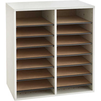 Casier &agrave; compartiments r&eacute;glable pour documentation, Stationnaire, 16 fentes, Bois, 19-1/2" la x 11-3/4" p x 21" h Oxford Builders Supplies Inc