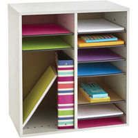 Casier &agrave; compartiments r&eacute;glable pour documentation, Stationnaire, 16 fentes, Bois, 19-1/2" la x 11-3/4" p x 21" h Oxford Builders Supplies Inc