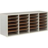 Casier &agrave; compartiments r&eacute;glable pour documentation, Stationnaire, 24 fentes, Bois, 39-1/4" la x 11-3/4" p x 16-1/4" h Oxford Builders Supplies Inc