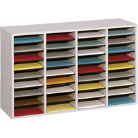 Casier &agrave; compartiments r&eacute;glable pour documentation, Stationnaire, 36 fentes, Bois, 39-1/4" la x 11-3/4" p x 24" h Oxford Builders Supplies Inc