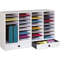 Casier &agrave; compartiments r&eacute;glable pour documentation, Stationnaire, 34 fentes, Bois, 39-1/4" la x 11-3/4" p x 25-1/4" h Oxford Builders Supplies Inc