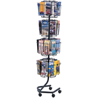 Pr&eacute;sentoirs pivotants pour documentation, Rotatif, 32 fentes, Fil m&eacute;tallique, 15" la x 15" p x 60" h Oxford Builders Supplies Inc
