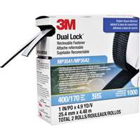 Dual Lock Reclosable Fastener, Self-Mating, 4.9 yds x 1", Adhesive, Black Oxford Builders Supplies Inc