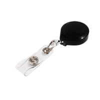 Retractable Mini-Bak&reg; ID Badge Holders, Plastic, 36" Cable, Belt Clip Attachment Oxford Builders Supplies Inc