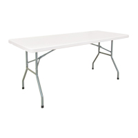 Table pliante, Rectangulaire, 72" l x 30" la, Poly&eacute;thyl&egrave;ne, Blanc Oxford Builders Supplies Inc