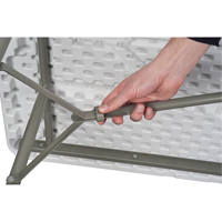 Folding Table, Rectangular, 48" L x 24" W, Polyethylene, White Oxford Builders Supplies Inc