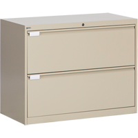 Lateral Filing Cabinet, Steel, 2 Drawers, 36" W x 18" D x 27-7/8" H, Beige Oxford Builders Supplies Inc