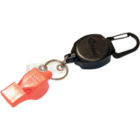 Self Retracting ID Badge and Key Reel with Whistle, Zinc Alloy Metal, 24" Cable, Carabiner Attachment Oxford Builders Supplies Inc