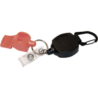 Self Retracting ID Badge and Key Reel with Whistle, Zinc Alloy Metal, 24" Cable, Carabiner Attachment Oxford Builders Supplies Inc