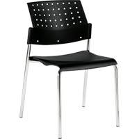 Armless Stacking Chair, Plastic, 33" High, 300 lbs. Capacity, Black Oxford Builders Supplies Inc