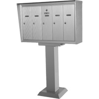 Boîtes aux lettres plateforme unique, Fixation Socle, 16" x 5-1/2", 8 portes, Aluminium Oxford Builders Supplies Inc