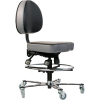 Chaise ergonomique TF 180, Mobile, Vinyle Si&egrave;ge, Noir Oxford Builders Supplies Inc