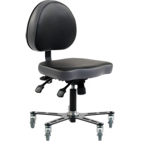 Chaise ergonomique &agrave; inclinaison r&eacute;glable SF180, Mobile, Ajustable, Vinyle Si&egrave;ge, Noir/gris Oxford Builders Supplies Inc