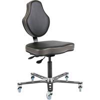 Chaise ergonomique &agrave; inclinaison r&eacute;glable Vega, Mobile, Ajustable, Vinyle Si&egrave;ge, Noir/gris Oxford Builders Supplies Inc