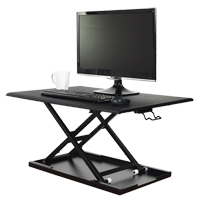 Adjustable Stand-Up Desk, Desktop Unit, 15-3/4" H x 31-1/2" W x 22-1/2" D, Black Oxford Builders Supplies Inc