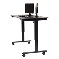 Adjustable Stand-Up Desk, Stand-Alone Desk, 45-1/4" H x 29-1/2" D, Black Oxford Builders Supplies Inc