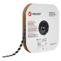 Attache Velcoin, Boucle, 3/4" dia., Adh&eacute;sif, Noir Oxford Builders Supplies Inc