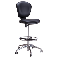 Chaise &agrave; hauteur ajustable Metro, Vinyle, Noir, Capacit&eacute; 250 lb Oxford Builders Supplies Inc