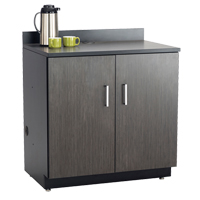 Modular Base Cabinet, Melamine, 2 Shelves, 39" H x 36" W x 25" D, Asian Night/Black Oxford Builders Supplies Inc