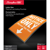 Swingline UltraClear Laminating Letter Pouches Oxford Builders Supplies Inc