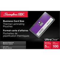 Swingline UltraClear Laminating Business Card Pouches Oxford Builders Supplies Inc