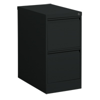 Vertical Filing Cabinet, Steel, 2 Drawers, 15-1/7" W x 25" D x 29" H, Black Oxford Builders Supplies Inc