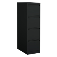 Vertical Filing Cabinet, Steel, 4 Drawers, 15-1/7" W x 25" D x 52" H, Black Oxford Builders Supplies Inc