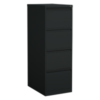 Vertical Filing Cabinet, Steel, 4 Drawers, 18-1/7" W x 25" D x 52" H, Black Oxford Builders Supplies Inc