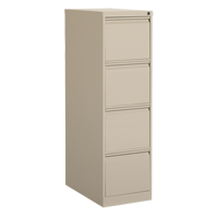 Vertical Filing Cabinet, Steel, 4 Drawers, 15-1/7" W x 25" D x 52" H, Beige Oxford Builders Supplies Inc