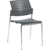 Chaises sans accoudoirs empilables, Plastique, Hauteur 33", Capacit&eacute; 300 lb, Gris Oxford Builders Supplies Inc