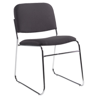 Armless Chair, Fabric, 30" High, 200 lbs. Capacity, Black Oxford Builders Supplies Inc