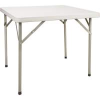 Folding Table, Square, 34" L x 34" W, Polyethylene, White Oxford Builders Supplies Inc