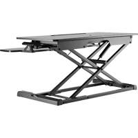 Poste de travail assis-debout Goya, Mod&egrave;le de bureau, 22" h x 31-1/2" la x 24" p, Noir Oxford Builders Supplies Inc