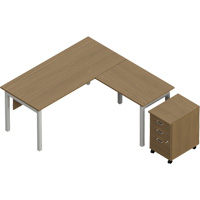 Bureau en "L" avec caisson Newland Oxford Builders Supplies Inc