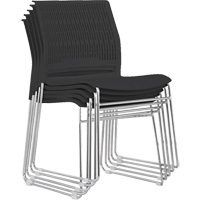 Stacking Chairs, Polypropylene, 32-3/8" High, 250 lbs. Capacity, Black Oxford Builders Supplies Inc