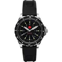 Tr&egrave;s grande montre &agrave; quartz pour plongeur avec feuille d'&eacute;rable rouge, Num&eacute;rique, &agrave; piles, 46 mm, Noir Oxford Builders Supplies Inc