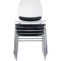 Stacking Chairs, Polypropylene, 32" High, 250 lbs. Capacity, Black Oxford Builders Supplies Inc