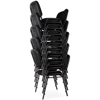 Stacking Chairs, Fabric, 32" High, 250 lbs. Capacity, Black Oxford Builders Supplies Inc