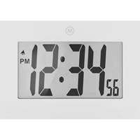 Horloge &agrave; grand cadre, Num&eacute;rique, &agrave; piles, 9" la x 1" p x 6,5" h, Blanc Oxford Builders Supplies Inc