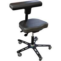 Chaise ergonomique industrielle VEGA-T, Mobile, Ajustable, Vinyle Si&egrave;ge, Noir Oxford Builders Supplies Inc