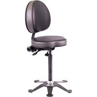 Tabouret industriel ergonomique TA190, Stationnaire, Ajustable, Vinyle Si&egrave;ge, Noir Oxford Builders Supplies Inc