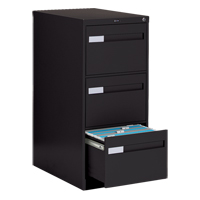 Vertical Filing Cabinet with Recessed Drawer Handles, 3 Drawers, 18.15" W x 26.56" D x 40" H, Black Oxford Builders Supplies Inc