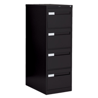 Vertical Filing Cabinet with Recessed Drawer Handles, 4 Drawers, 18.15" W x 26.56" D x 52" H, Black Oxford Builders Supplies Inc