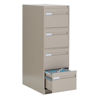 Vertical Filing Cabinet with Recessed Drawer Handles, 4 Drawers, 18.15" W x 26.56" D x 52" H, Beige Oxford Builders Supplies Inc