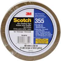 Scotch&reg; 355 Box Sealing Tape, Hot Melt Adhesive, 3.4 mils, 48 mm (1-22/25") x 50 m (164') Oxford Builders Supplies Inc